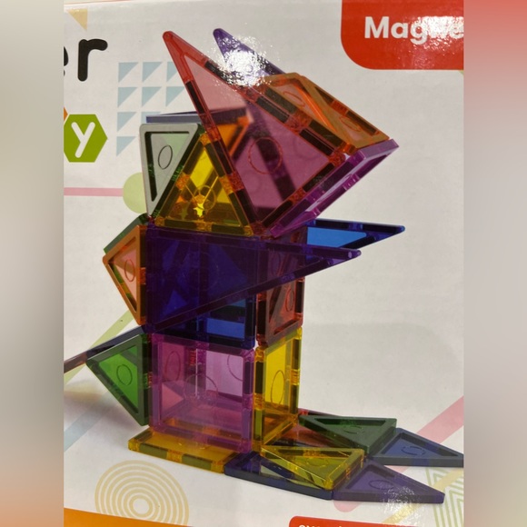 110 Pieces EVER PLAY Magnetic Tiles Building Blocks with 1 Car New/Sealed - Picture 3 of 5